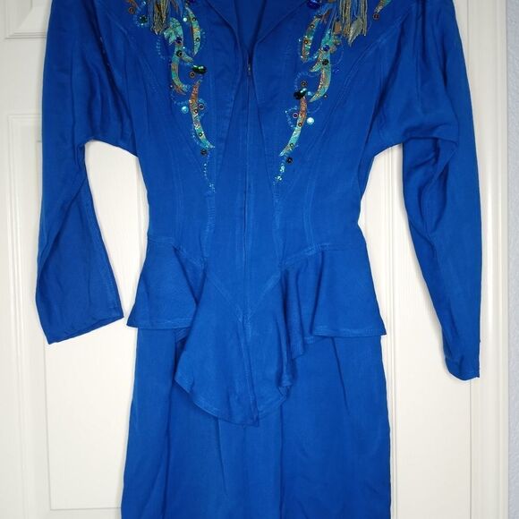 IIF JacketDressWomensVintage size 12 Boho ZipWestern 80s 90s Steampunk USA Made. - Picture 1 of 12